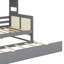 Lit de jour en bois orné d'osier, comprenant une section de rangement supérieure et un lit gigogne-277210428-277210429