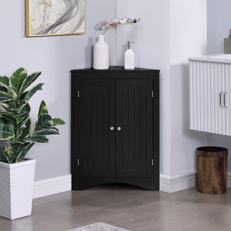 armoire de buffet, armoire d'angle, armoire de coin de plancher de salle de bain avec portes et tablettes, cuisine, salon, armoire de rangement autoportante pour salle de bain