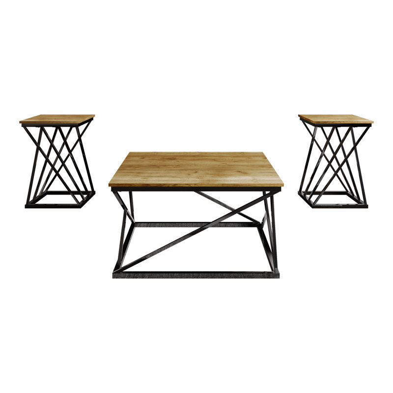 Ensemble de table basse 3 pièces en métal gris, Grey