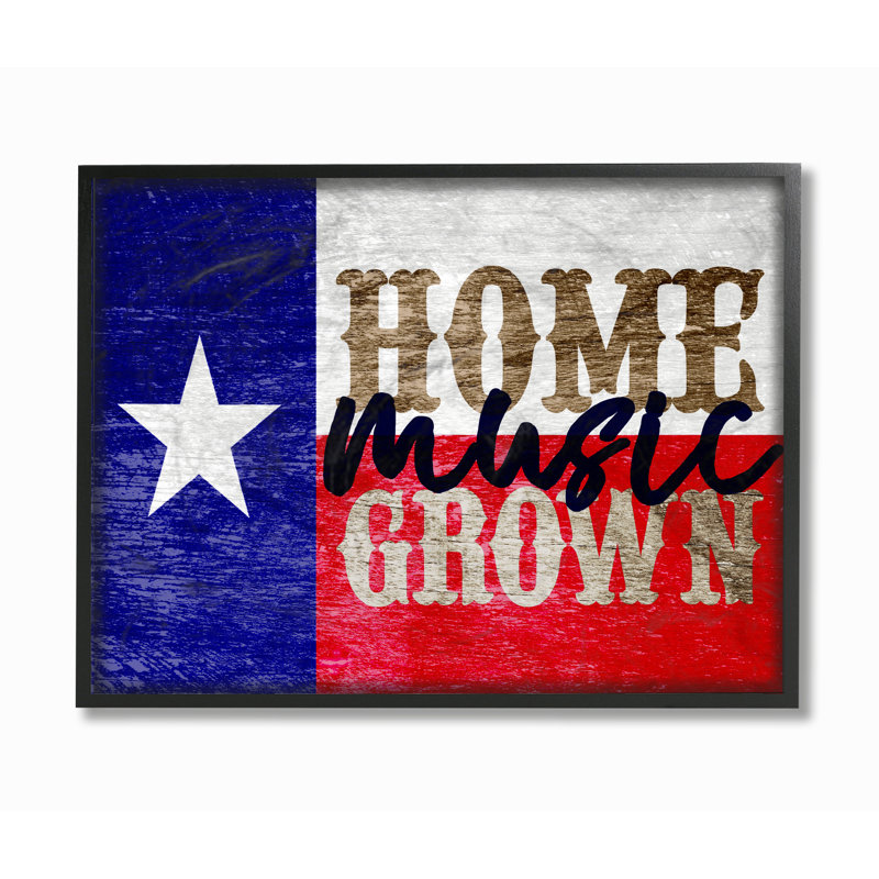 «Home Grown Music Texas», impression, H 16 po x l 20 po, Giclée encadrée noir minuit