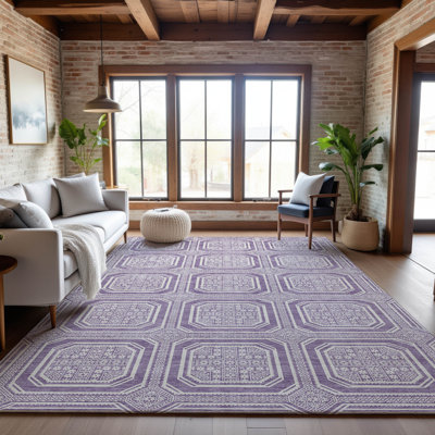 Tapis géométrique de qualité supérieure lavable à la machine Elize AMF1451