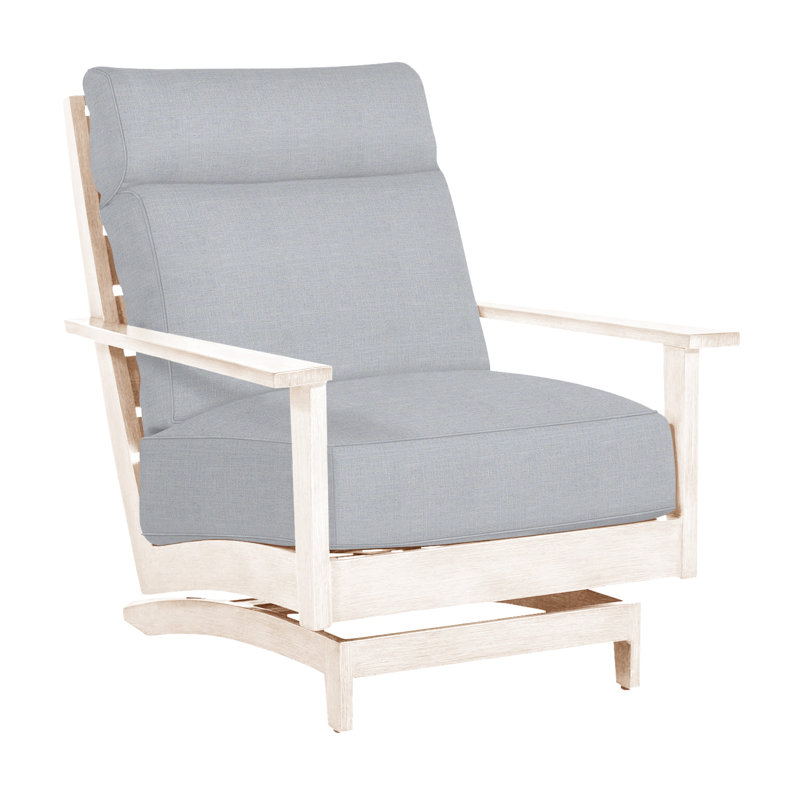 Kennebunkport Patio Lounge Chair with Cushions, Oyster, Welt + Standard fill, Linen Chambray