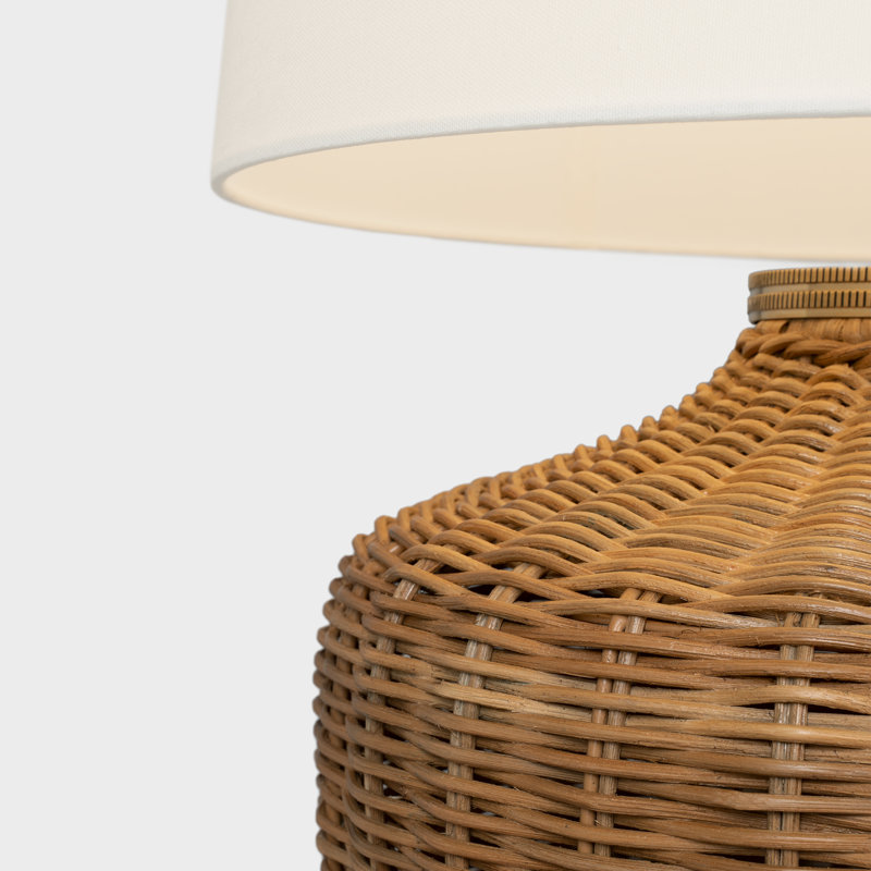 Evie Table Lamp, Natural Wicker