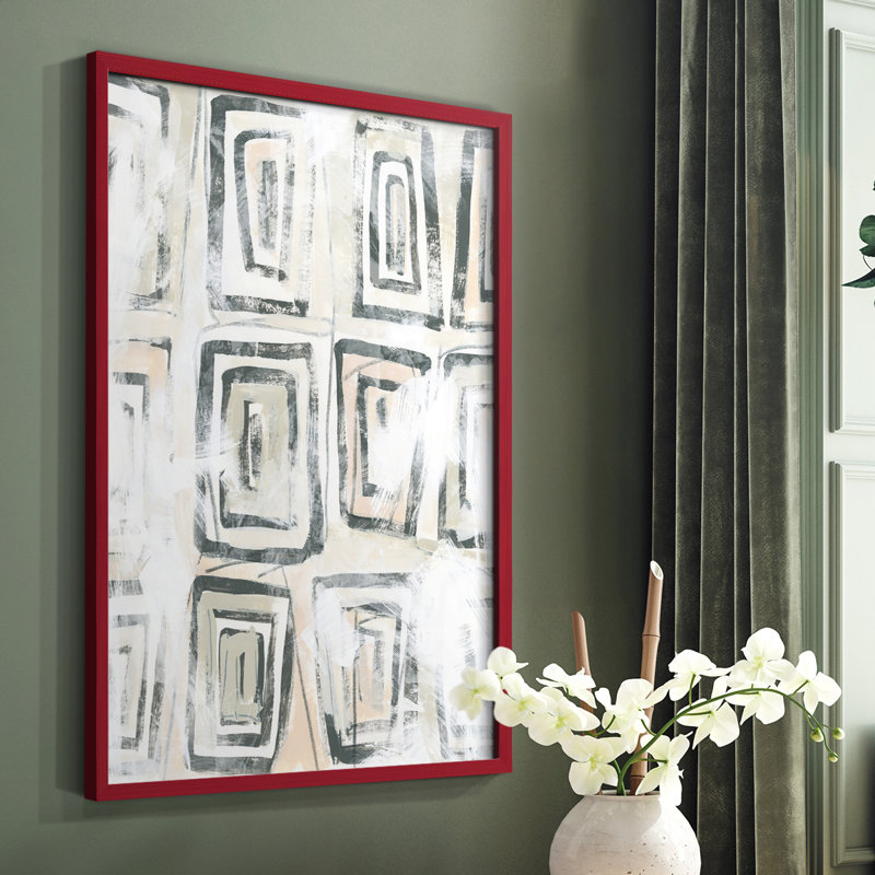 Sand Glyphs IV, reproduction encadrée - bois massif, H 28 po x l 22 po, Cadre simple blanc