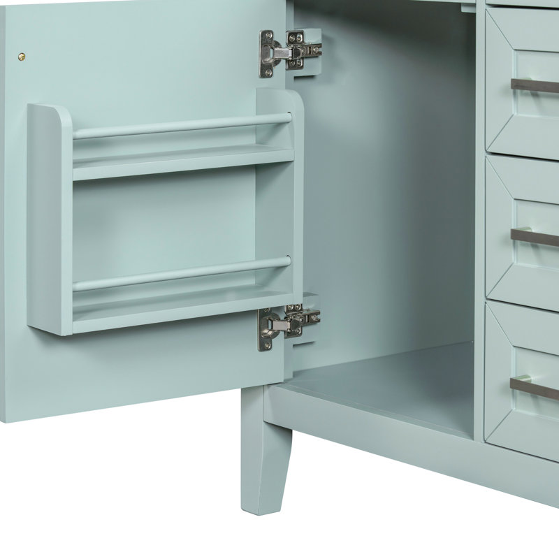 Meuble-lavabo de salle de bain de 30 po sans lavabo. Base de meuble moderne avec tiroirs. Bois massif et finition élégante. Assemblage requis seulement, style caoutchouté, rangement pratique.