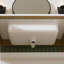 Dessus de meuble-lavabo double 72 po à surface solide 72 po, comptoir mince de 0,56 po d'épaisseur, design moderne blanc éclatant, léger et facile à installer
