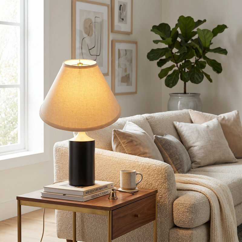 Abat-jour incliné 19 po, Beige, 13" H x 19" W x 19" D