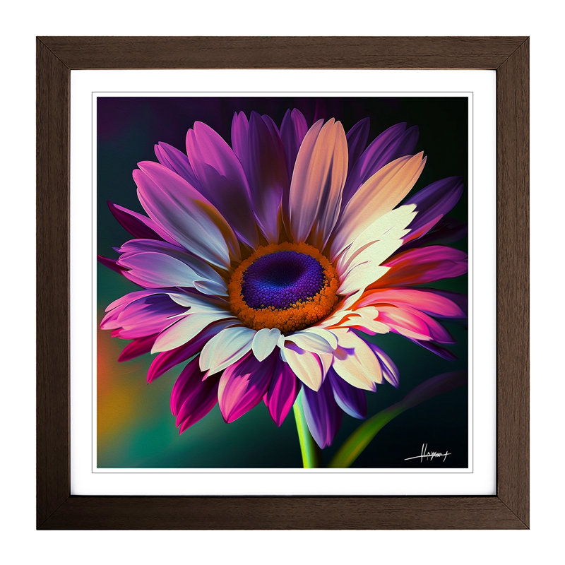 Daisy Fauvism No.1 - Framed Print, Walnut
