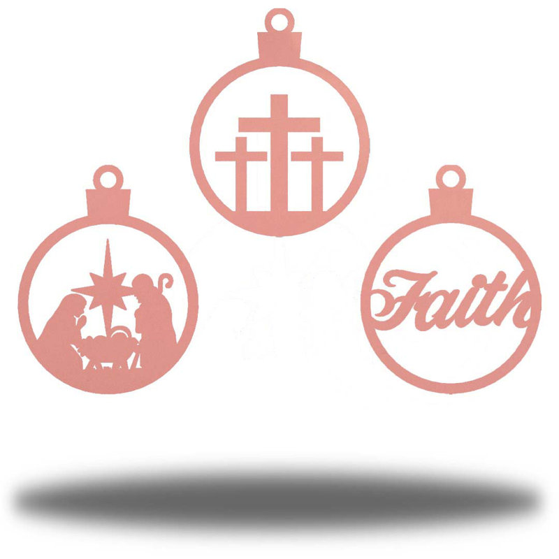 Ensemble de 3 ornements décoratifs Faith, Rose
