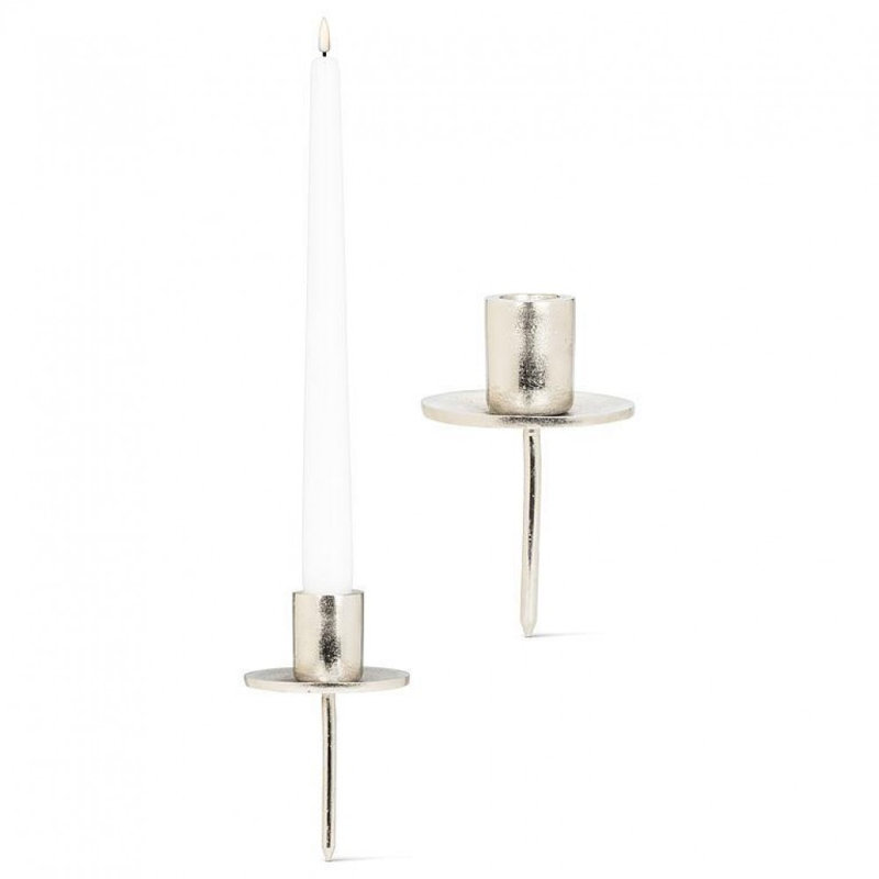Porte-bougie pilier, Argent argent