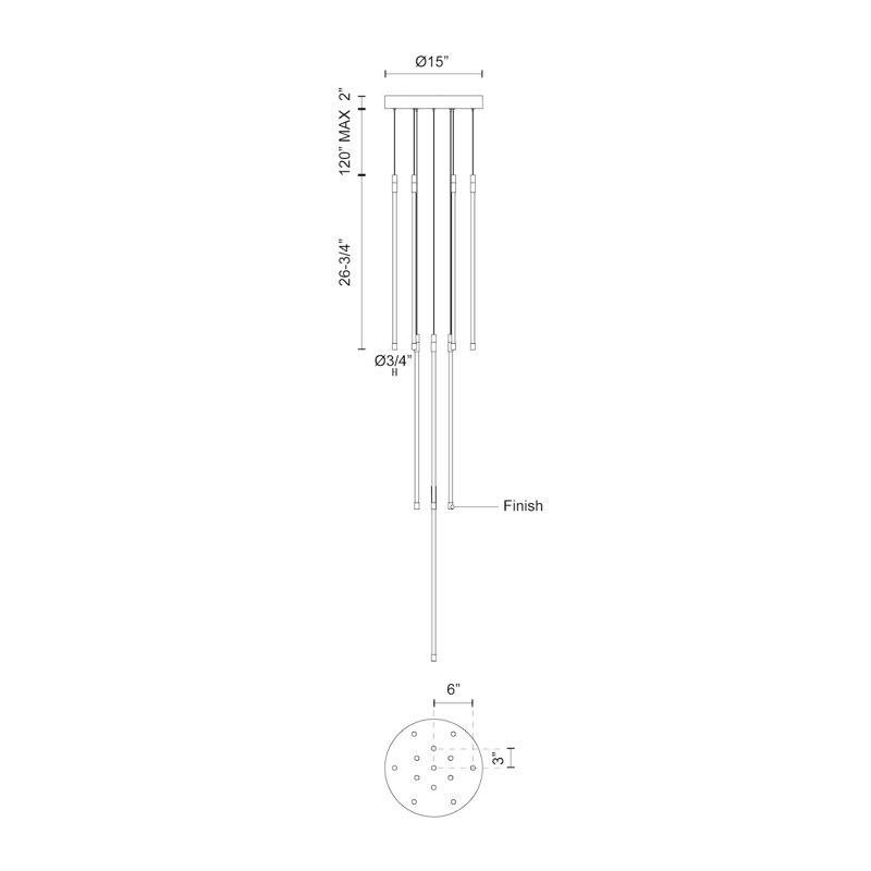 Motif 13 - Light LED Pendant, 26.75" H x 12.75" W x 12.75" D, Brushed Gold