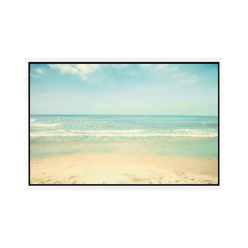 Caribbean Beach 1 Piece Wall Art on Canvas, 101.6 cm H x 66.04 cm W, White Framed