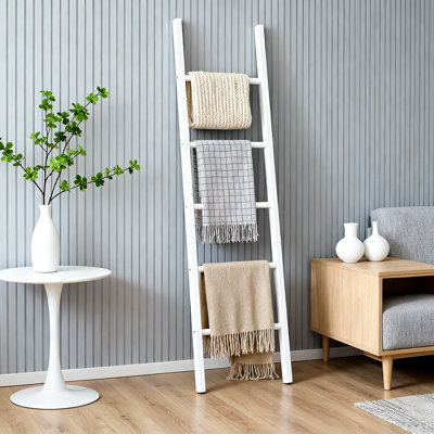 Échelle de couverture en bois massif pour décor de ferme, porte-serviette rustique et courtepointe fabriqué à la main, organisateur de rangement multifonctionnel pour le salon, la chambre à coucher et la salle de bain