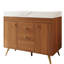 Meuble-lavabo de luxe 36 po avec plateau en pierre frittée, lavabo en céramique et tablettes centrales - Conception surélevée pour une surface moderne facile d'accès, tiroirs blancs, articles rapides idéaux, petits espaces compacts