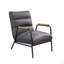 Fauteuil d'appoint en cuir fleur et cuir mat