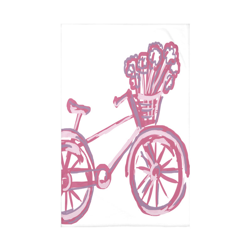 Jeté en molleton Bicicleta, L 50 po x l 60 po x P 0,5 po, Joues roses