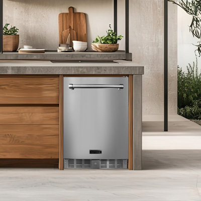 Spire 5.1 Cu.ft. Compact Refrigerator With Premium Stainless Steel Exterior, Temperature Control 0 To 10°c, 4 Shelves, And Reversible Door - Big Mini Fridge For Outdoor, Kitchen, And More - 850-0009 