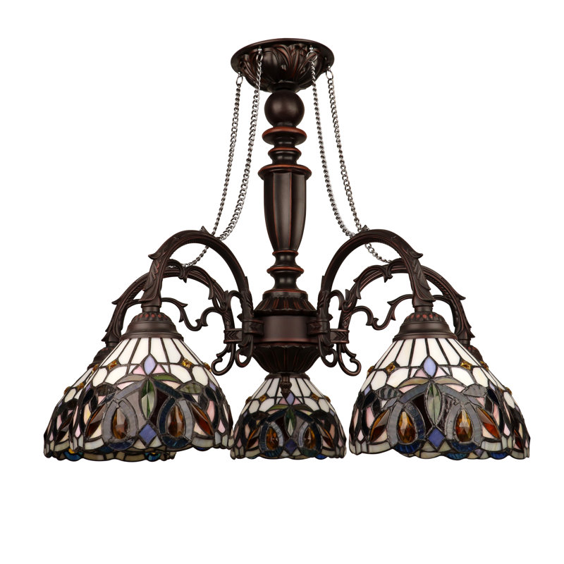 Grand lustre à 5 lumières au fini bronze foncé de style victorien CHLOE Lighting 27 po de large Victorian