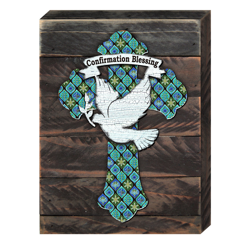 Handmade Wall Decor on Wood, 8" H x 6" W x 1.5" D