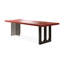 Bureau rectangulaire rouge + noir en bois massif + acier au carbone + acrylique avec 1 tiroir-2119056960