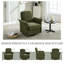 Fauteuil d'appoint pivotant en bois massif de 33,46 po de largeur vert foncé-1850711014