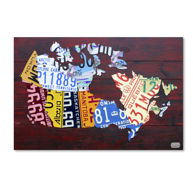 Carte licence canada, impression sur toile tendue, H 22 po x l 32 po x p 2 po
