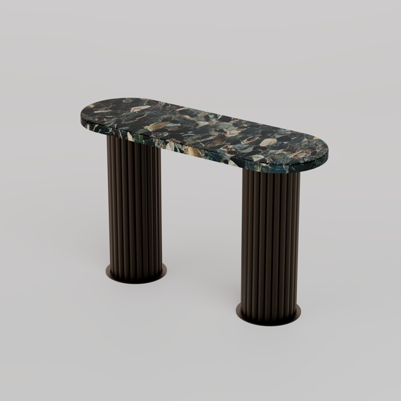 Majesté Console Table, Dark Bronze, Green Jasper