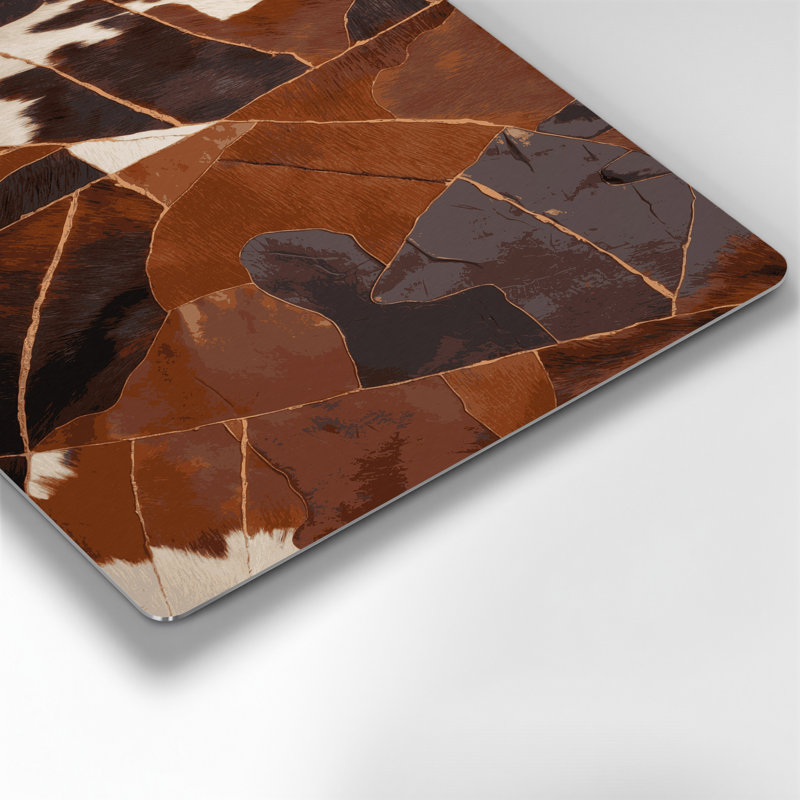Southwestern Patterns Cowhide Pattern 208 Brown Metal Wall Art