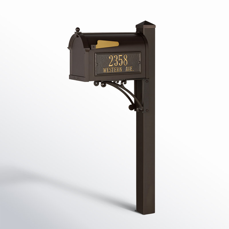 Superior Post Mounted Mailbox, Bronze, Yes