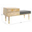 Banc de rangement en bois avec tiroir