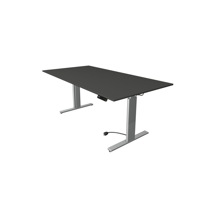 Thaler Adjustable Height Steel Standing Desk, 120cm H x 200cm W x 100cm D, Anthracite