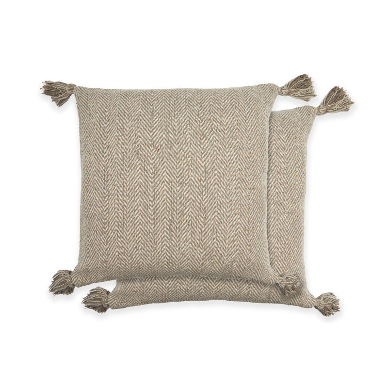 Meurer Geometric Square Cushion, Natural