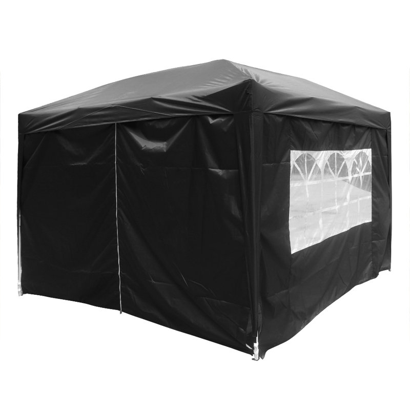 Isgro 3m x 3m Metal Pop-Up Gazebo, Black