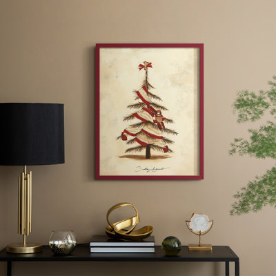 «Christmas Holiday Art CDLX III», reproduction d'art encadrée - bois massif