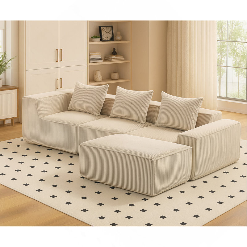 Canapé modulaire multi-personnes pouvant être combiné librement-33005-4, Beige
