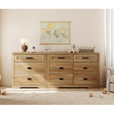 Laziza Modern Farmhouse Wooden Dresser Combo With 9 Drawers For Kids by Gracie Oaks