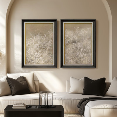 Ensemble de 2 œuvres d'art encadrées de qualité supérieure sur toile de qualité supérieure avec cadre de 26 po x 36 po