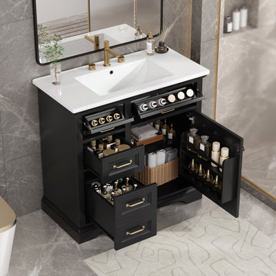 Meuble-lavabo 36 po avec comptoir en céramique