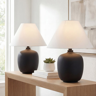 Lampe de table DEL minimaliste scandinave en fer / résine 18,25 po Delphi
