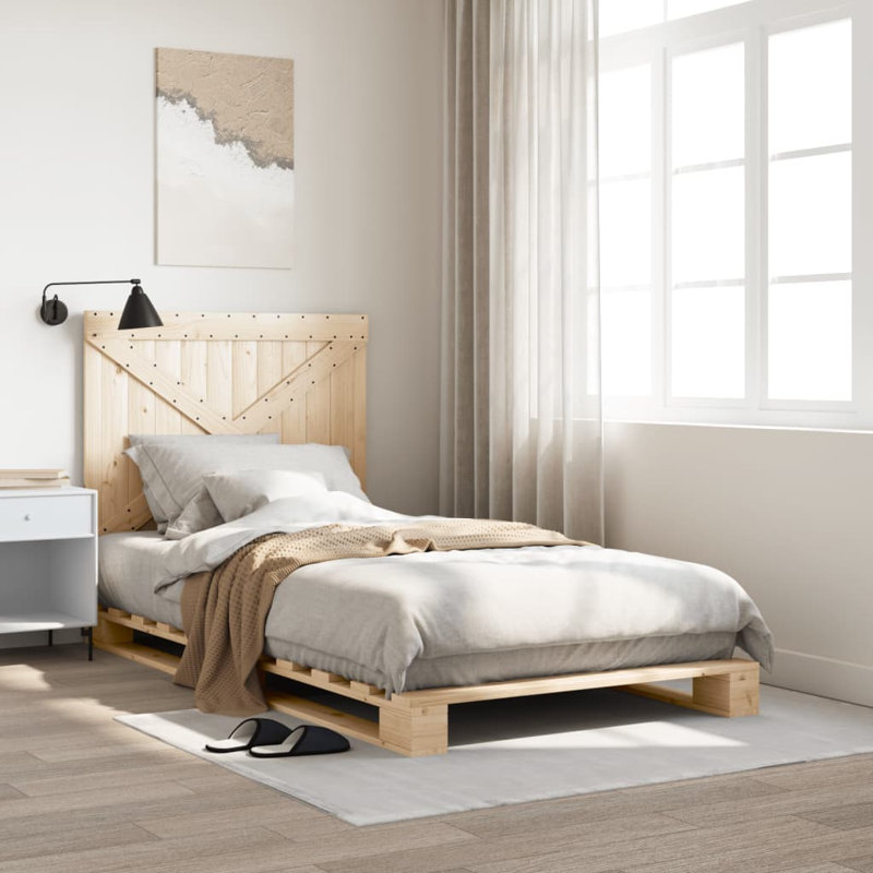 Airyn Solid Wood Bed, Brown, DE Size - 100 x 200 cm