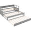Lit de jour simple TG en bois gris - 2 lits gigognes, 3 rangements et avantages avec chargement des lits gigognes, inclus