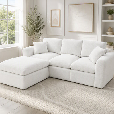 Modular L-Shape Cloud Couch with High Resilience Sponge