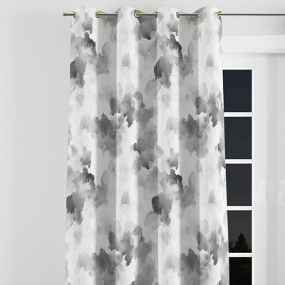 Abstract Window curtains - Grey Quiet Smoke Grommet Curtain - 1 Panel