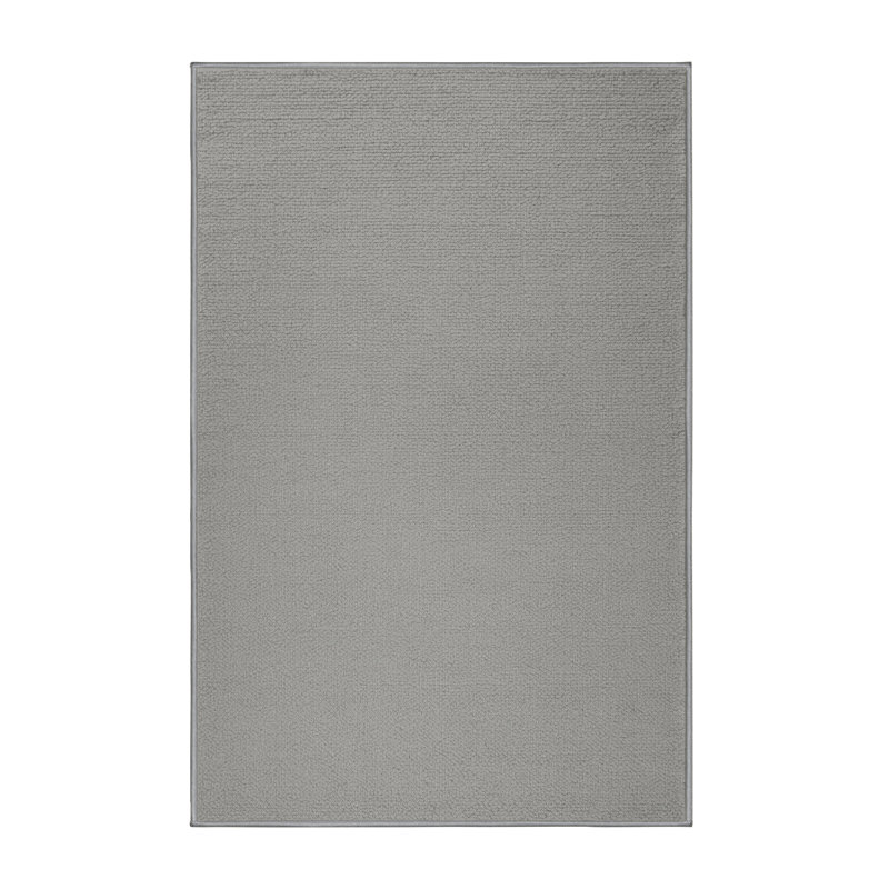 Machine Washable Solid Gray Area Rug, Rectangle 2' x 3'