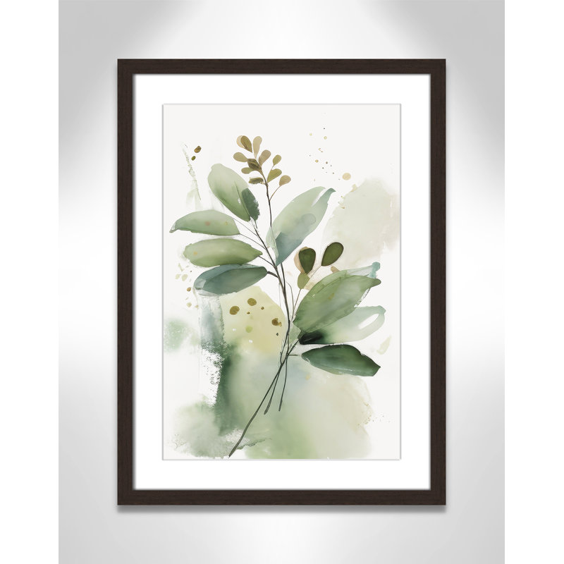 «Greenery Serenade I» par Irena Orlov, Noyer à grain ouvert, L 17 po x H 23 po, Matted Print