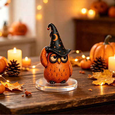 Halloween Decor Halloween 2D Acrylic Witch Hat Bird Ornament