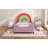 Rainbow Upholstered Twin Daybed Low To The Ground Design Cute Style Princess Bed For Boys & Girls, Teens