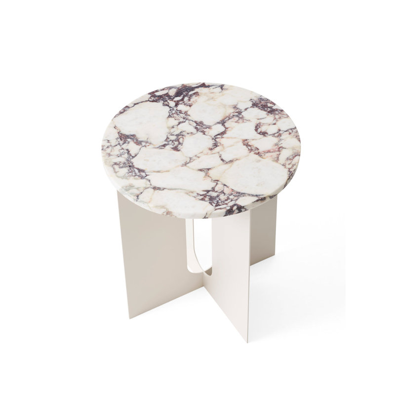 Androgyne Marble End Table, Calacatta Viola Marble/Black