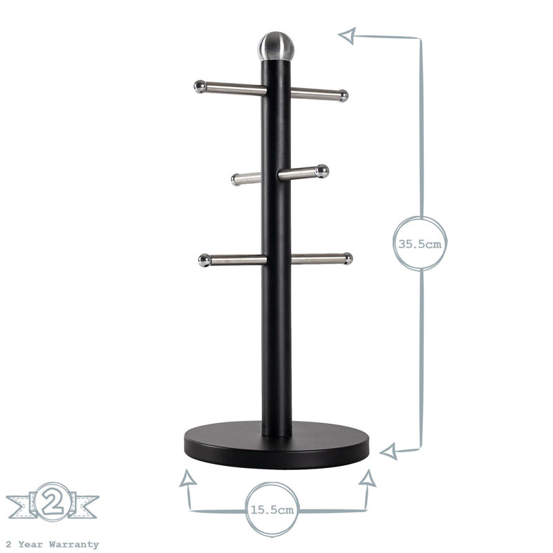 Metal Kitchen Mug Tree, Black