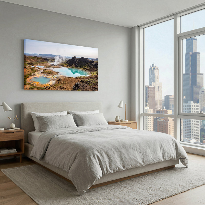 "Toile géante turquoise", art mural sur toile, 32“W x 16”H